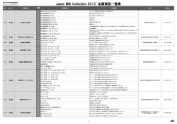 Japan Milk Collection 2013 出展商品一覧表 - J-milk
