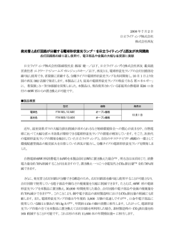 発光管と点灯回路が分離する電球形状蛍光ランプ(*1) を日立
