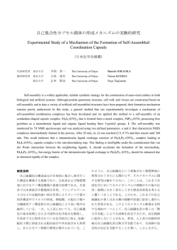 金属錯体型ナノカプセルの選択的修飾に基づくナノ反応場の開発