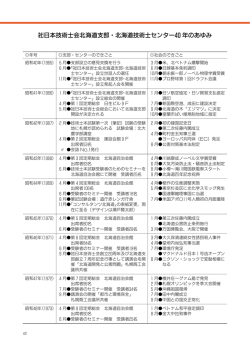 (社)日本技術士会北海道支部･北海道技術士センター40年のあゆみ