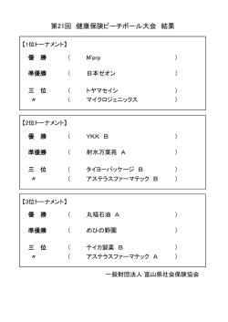 第21回 健康保険ビーチボール大会 結果