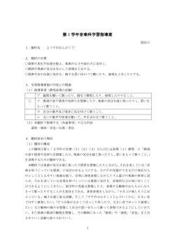 第 1 学年音楽科学習指導案 学年音楽科学習指導案