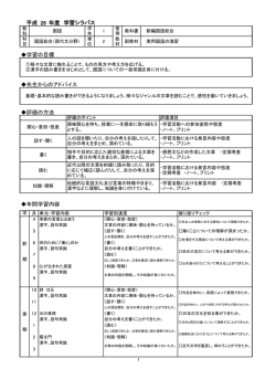 28 学習の目標 先生からのアドバイス 評価の方法 年間学習内容 平成