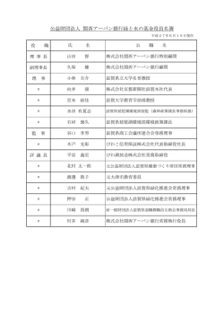 公益財団法人 関西アーバン銀行緑と水の基金役員名簿