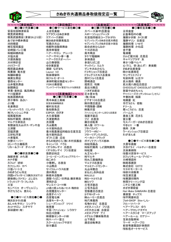 さぬき市共通商品券取扱指定店一覧