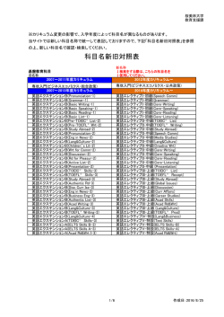 科目名新旧対照表 - オベリンナーサイト