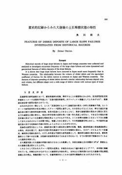 歴史的記録からみた大崩壊の土石堆積状態の特性