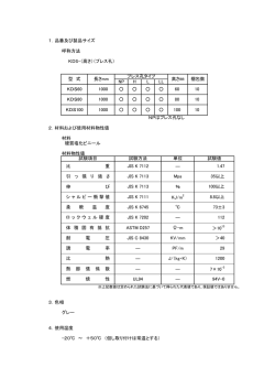 1．品番及び製品サイズ 呼称方法 KDS-（高さ）（プレス孔） NPはプレス孔