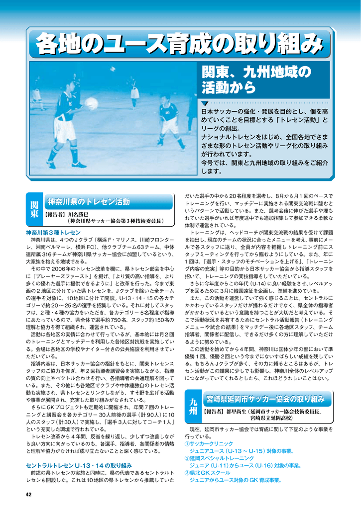 各地のユース育成の取り組み Jfa Community