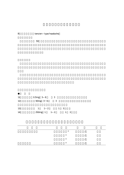 頭痛の診断と治療（その2） 緊張型頭痛治療に用いる薬物（承認薬のみ）