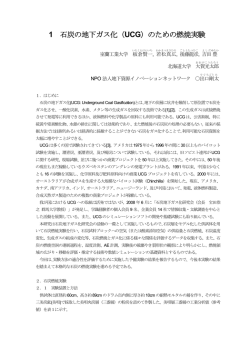 1 石炭の地下ガス化（UCG）のための燃焼実験