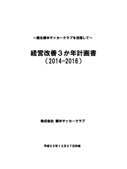 経営改善3か年計画書 （2014-2016）