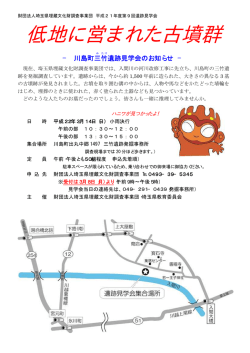 低地に営まれた古墳群 - 公益財団法人 埼玉県埋蔵文化財調査事業団