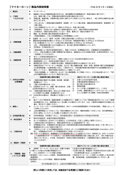 【マイカーローン】商品内容説明書