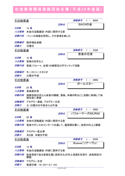 社会教育関係登録団体名簿（平成 2 8 年度版 )