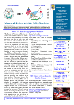 1 Qtr 2015 - Misawa Military Retirees Association
