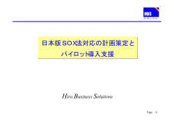 日本版SOX法対応の計画策定と パイロット導入支援 日本版SOX法対応