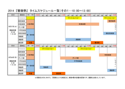 2014 『薔薇祭』 タイムスケジュール一覧（その1&hellip;10：00～13：00）