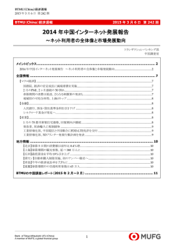 2014年中国インターネット発展報告 ～ネット利用者の全体像と市場発展