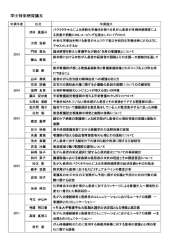 過去の特別研究ゼミ生のテーマ一覧