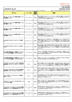 追加予定作品リスト - J:COMオンデマンド