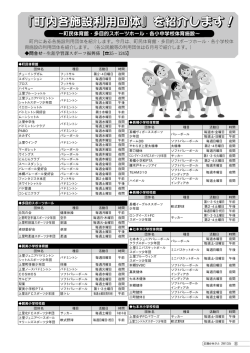 『町内各施設利用団体』を紹介します！