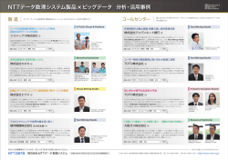 NTTデータ数理システム製品 &times;ビッグデータ 分析・活用事例