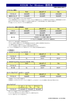 ASSUM for Windows 価格表
