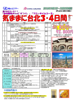 ※最少催行人員 2名 ※最大5日間延長可能 ※台湾に入国する際には