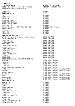 12/19週分の番組表 - STAR digio
