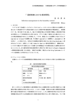 1月号に「湿度制御における感染管理」
