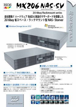 自社開発!! ハードウェア RAID 6実装のマザーボードを搭載した 2U 6bay