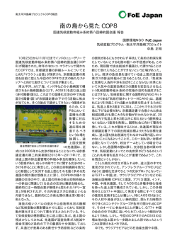 南の島から見た COP8 - 国際環境NGO FoE Japan
