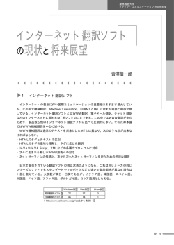 インターネット翻訳ソフト の現状と将来展望