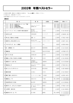 2002年 年間ベストセラー