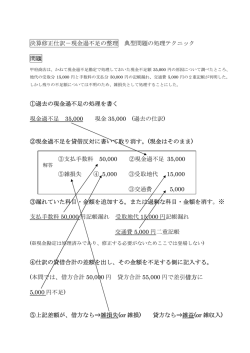 複雑な現金過不足の処理
