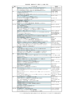 平成28年度 海峡ゆめタワー年間イベント計画（予定）