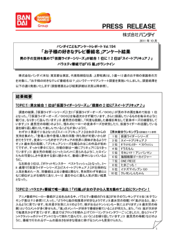 お子様の好きなテレビ番組名は？