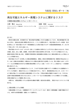 再生可能エネルギー発電システムに関するリスク――大規模太陽光発電