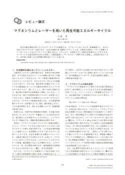 レビュー論文 マグネシウムとレーザーを用いた再生可能エネルギーサイクル