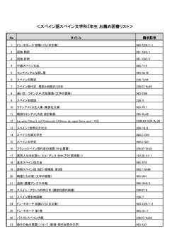 ＜スペイン語スペイン文学科3年生 お薦め図書リスト＞