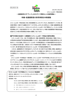 有機・低農薬野菜の卸売事業を本格稼動