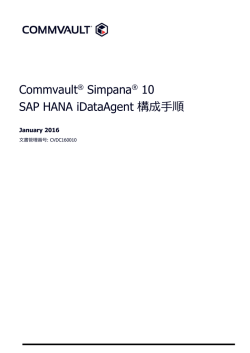 Commvault v10 SAP HANA iDataAgent 構成手順