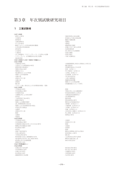 第3章 年次別試験研究項目