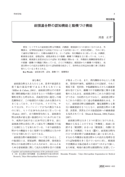 前頭連合野の認知機能と動機づけ機能