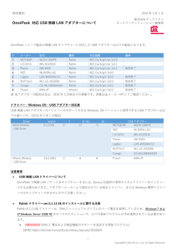 OmniPeek 対応 USB 無線 LAN アダプターについて