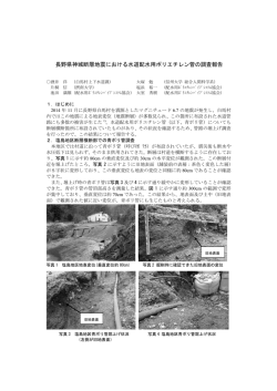 長野県神城断層地震における水道配水用ポリエチレン管の調査報告