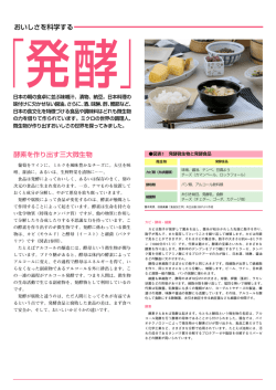 酵素を作り出す三大微生物 おいしさを科学する