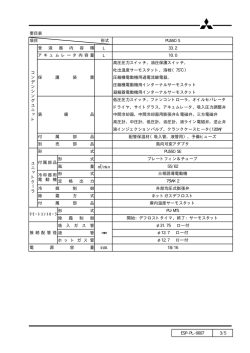 要目表 L L 形 式 風 量 m3/min 形 式 定 格 出 力 形 式 除 霜 制 御 吸 入