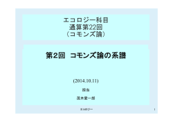 第2回 コモンズ論の系譜